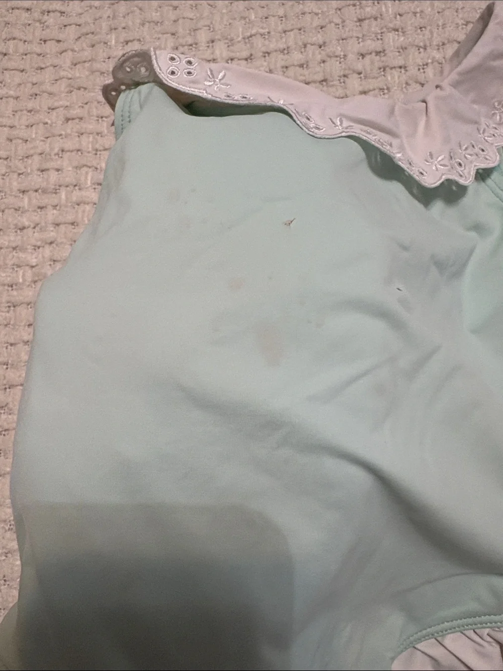 The Beaufort Bonnet Company Mint Green and White Ruffle Swimsuit
